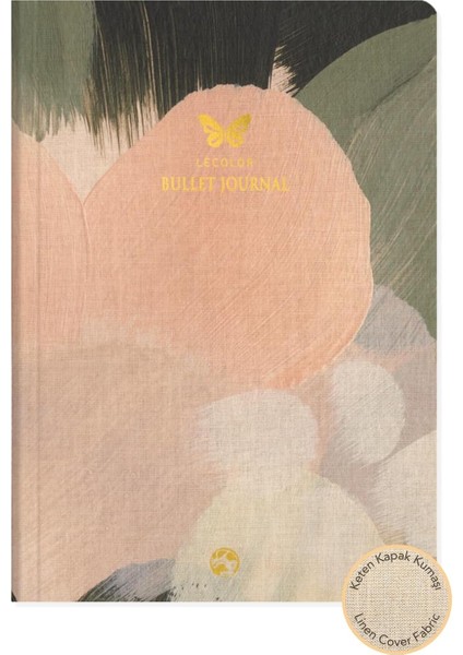Color 17X24 Keten Noktalı Bullet Journal Defter Kelebek