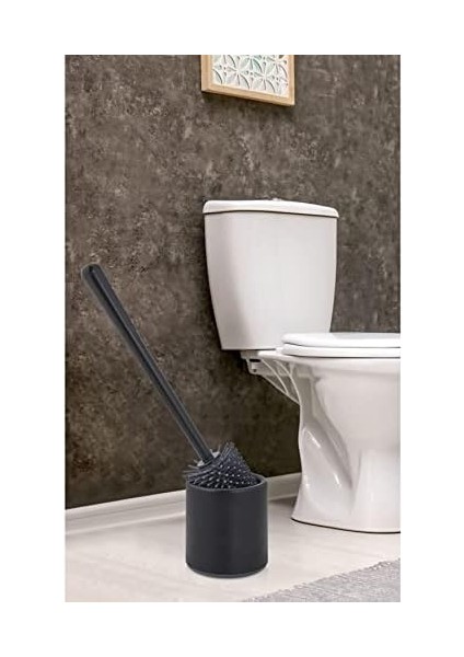 Wc Tuvalet Banyo Fırçası Klozet Fırçası Oval Siyah