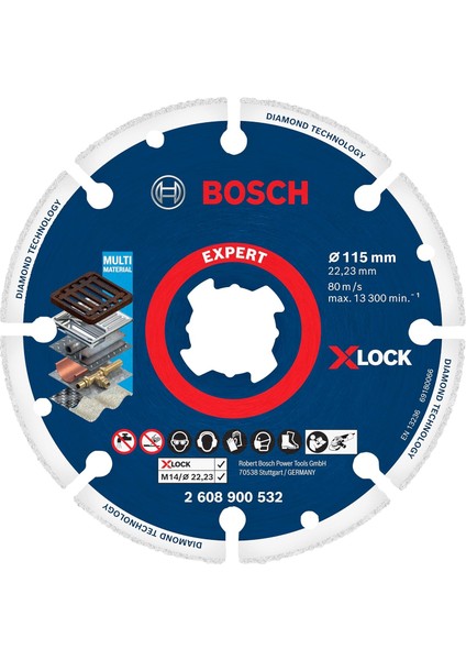 Professional 1x Expert Diamond Metal Wheel X-Lock Kesme Diski 115 mm (Dökme Demir, Paslanmaz Çelik, Çelik, Demir Içermeyen Metalle, Ø 115 Mm, Aksesuar Küçük Avuç Taşlama Makinesi)