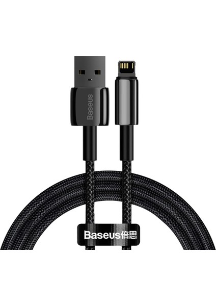 Tungsten Gold Hızlı Şarj Kablosu USB To Ip 2.4A, 1m, Siyah