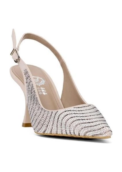 PS-32340 cm Topuklu Kadın Taşlı Arkası Açık Stiletto Abiye Ayakkabı fiyatları