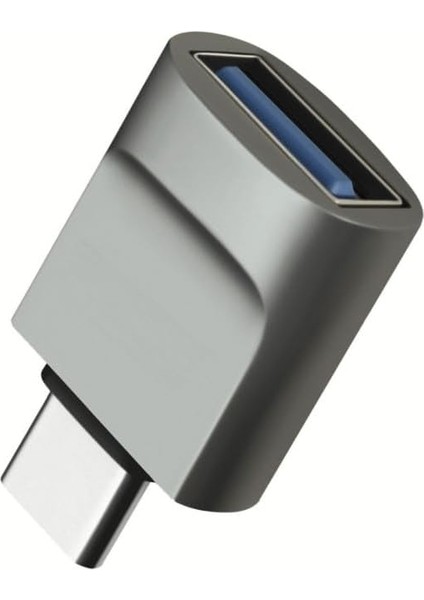 3. 2.0 To Type C Cep Telefonu Otg Çevirici (Type C Yi USB Girişine Dönüştürücü Aparat) (1, Gri)