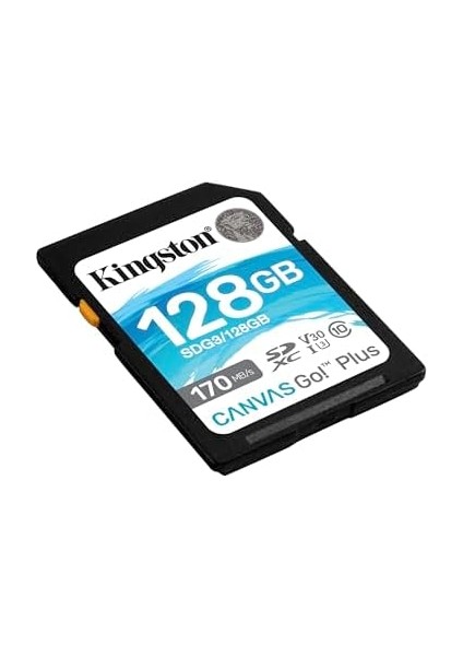 Canvas Go! Plus 128GB Sd Hafıza Kartı SDG3/128GB,UHS-I U3 V30 170MB/S / 90MB/S Okuma Yazma Dlsr, 4K Video Kaydı Uyumlu