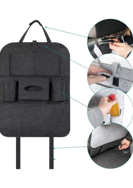 2 Li Araba Koltuk Arkası Eşya Düzenleyici Bagaj Düzenleyici Organizer Keçe Çanta Kılıf Oto Araç Içi