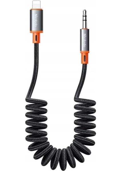CA-0890 Spiralli iPhone Lightining To 3.5mm Ses Kablosu 1.8m