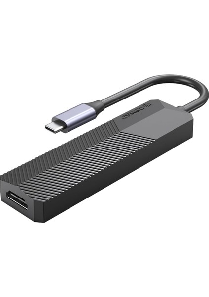 Type-C Bağlantılı PD55W 2 USB Portlu HDMI Type-C Tf/sd Docking Station Siyah