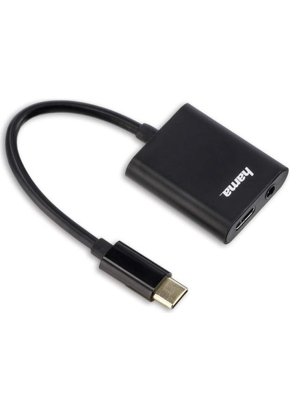 Adaptör,2in1 Usb-C Fiş-3.5 mm Soket+Usb-C Soket