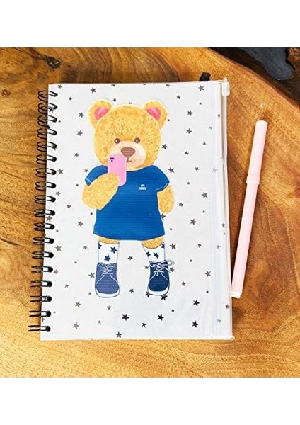 Yourself Bear Tasarımlı Çanta Kapaklı Spiralli Defter