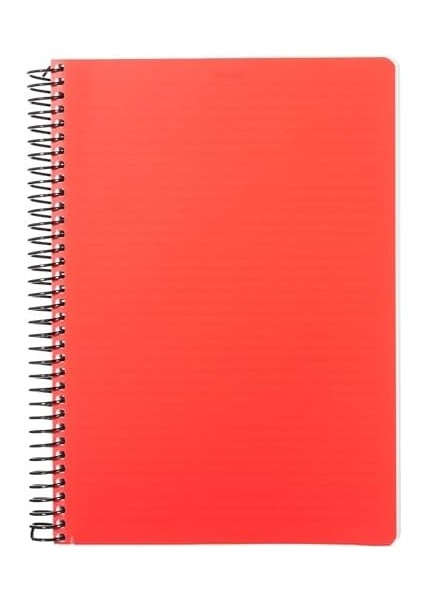 Infinity Primary Serisi, A4, 7 Konulu (5 Kareli, 2 Çizgili) 210 Yaprak Pp Kapaklı Spiralli Defter, Kırmızı