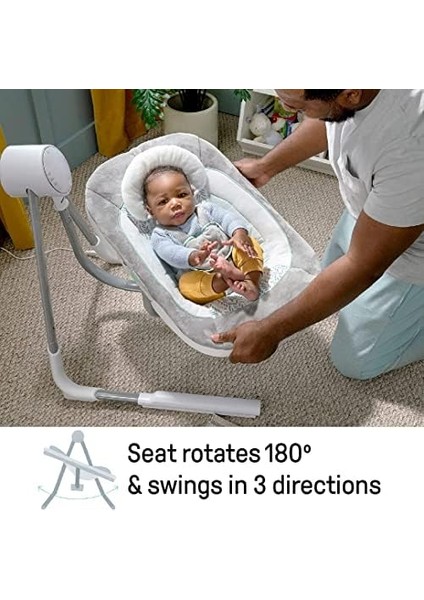 Anyway Sway 5 Vitesli Çok Yönlü Titreşimli Taşınabilir Bebek Salıncağı - Ladin, 0-9 Ay modelleri