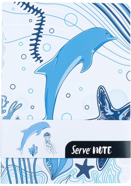 Note Defter 15 x 21 Cızgılı Desenli Gok Mavı