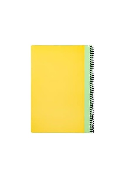 Pruva Pastel Serisi, A4 100 Yaprak Çizgili Karton Kapaklı Pet Spiralli Defter, Sarı