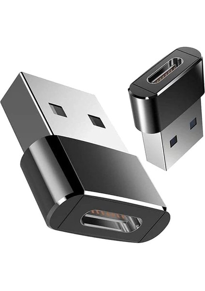 Usb-C USB 3.1 Type C Dişi - USB 3.0 Erkek Adaptör Konnektör Çevirici Dönüştürücü Usb3.1, USB Type-C, Data Şarj Adaptörü, Tak Çalıştır, Cep Telefonları, Tabletler, Dizüstü Bilgisayarlarla Uyumlu Siyah