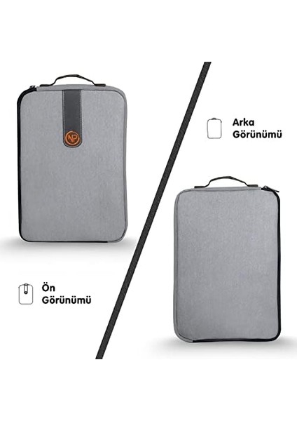 Ace 13" Notebook & Tablet Kılıfı/çantası-Açık Gri