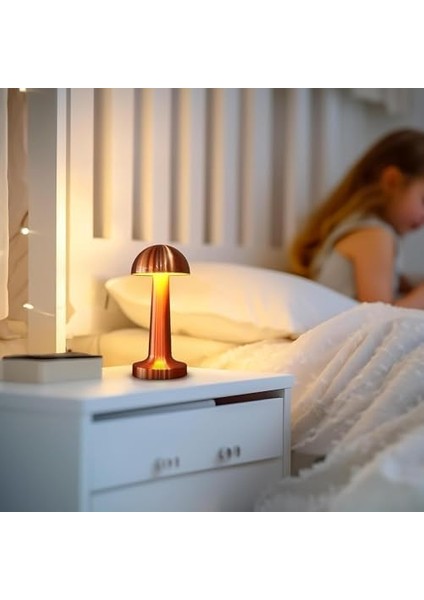 Geldi Yemek Masası Lambası Şarjlı Otel Restoran Masa Lambası Dimmerli Dekoratif Abajur Cata Lizbon Dokunmatik Sunum Lambası 3 Kademeli Işık Modu Restaurant Masa Üstü Lamba