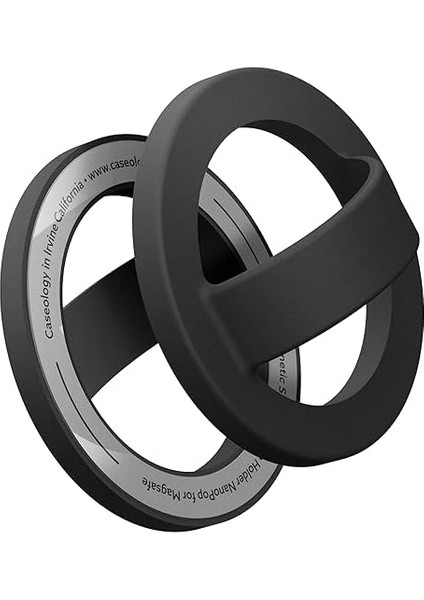 Spigen Caseology Apple iPhone Için Magsafe Özellikli Silikon Telefon Tutucu Nano Pop, Black Sesame, AFA07060