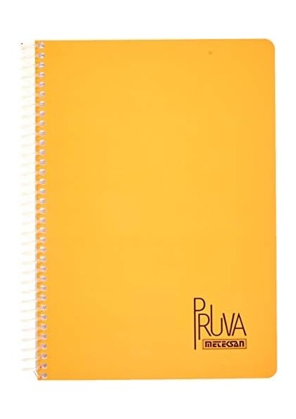 Pruva A4 Pet Spiralli Karton Kapaklı Defter 144 Yaprak - Çizgili - Turuncu