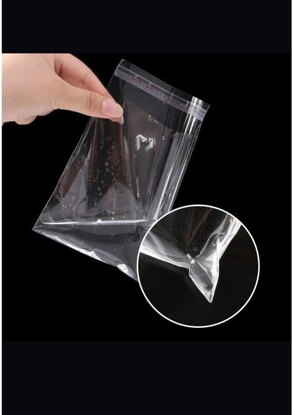 15X25CM Şeffaf Bantlı Yapışkanlı Parlak Jelatin Poşet Hediye Çeyiz Aksesuar Paketleme Poşeti 100 Ad