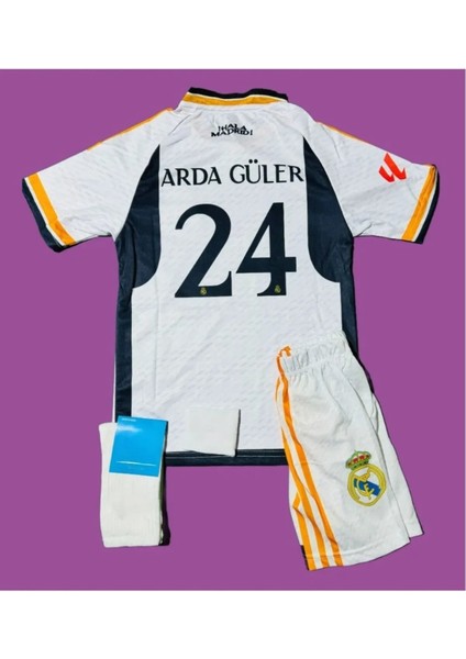 24 Numara Real.madrid.arda Güler 24/25 Sezon Iç Saha Beyaz Çocuk Forması 4lü Set Çorap+Biliklik Yanında fırsatları