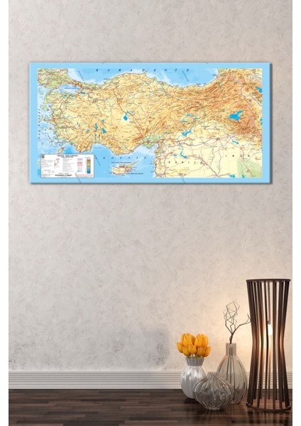 Türkiye Fiziki Haritası Map Yüksek Çözünürlüklü Güncel Kanvas Tablo 5 Farklı Ölçü modelleri