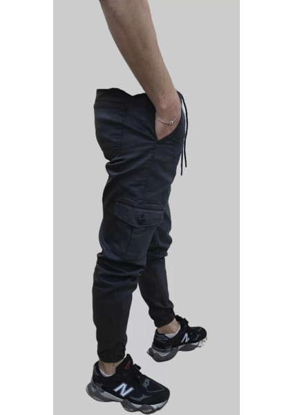 Erkek Jogger Beli ve Paçası Lastikli Keten Antrasit Kargo Pantolon fırsatları