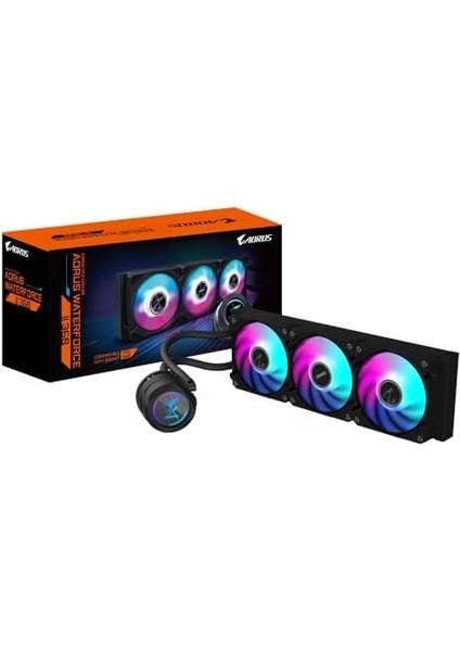 Store Aorus Waterforce Iı 360 Aıo Sıvı Cpu Soğutucu - 3X120MM Argb Fanlar, Sürgülü Kilitleme Mekanizması, Daısy-Chaın, Intel Lga 1700 ve Amd Am5 Uyumlu