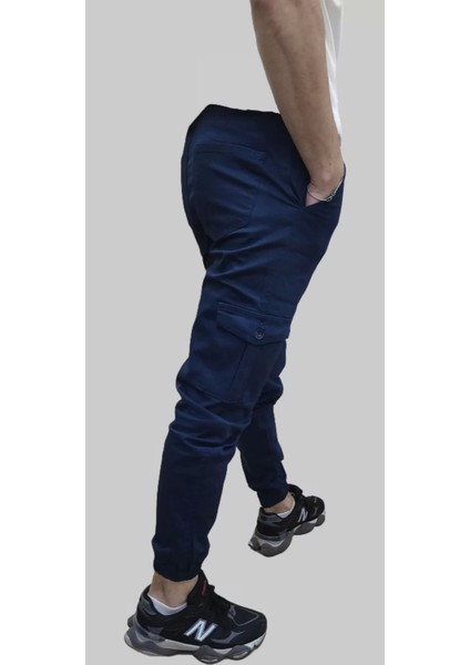 Erkek Jogger Beli ve Paçası Lastikli Keten Indigo Kargo Pantolon indirimleri