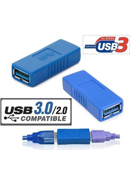 USB 3.0 Dişi Dişi Birleştirici USB 3.0 Kablo Birleştirici Dişi Dişi USB 3.0 Çevirici
