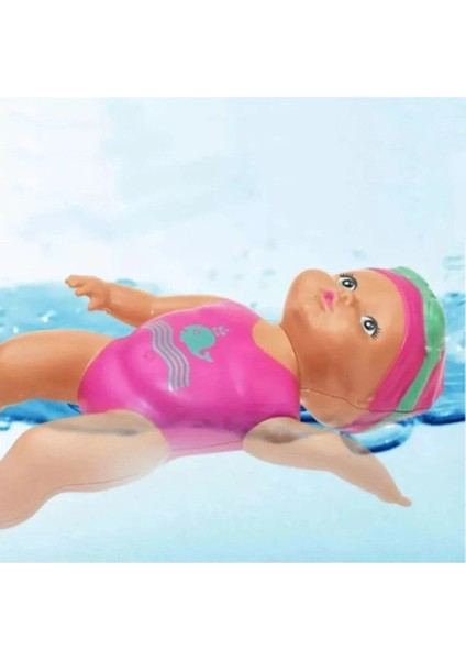 Elite (2 Adet )Küvette Havuzda Kendiliğinden Yüzen Kurmalı Swimming Baby Yüzen Bebek 10 cm 1 Adet