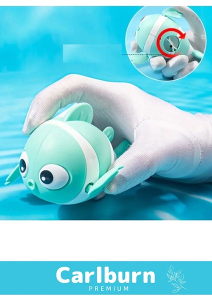 Elite Özel Üretim Dayanıklı Eğlenceli Hafif Kurmalı Renkli Yüzen Balık Bebek Çocuk Banyo Su Oyuncağı 1 Adet