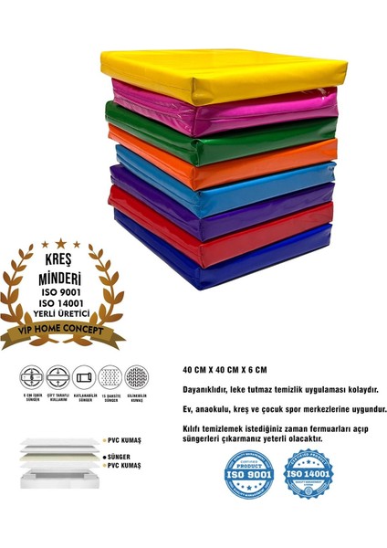 Elite Kreş Anaokulu Minderi 40×40×6 cm Çocuk Minderi 1 Adet