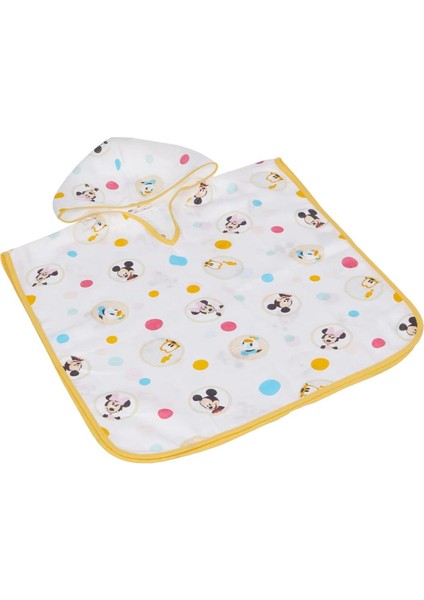 Elite Ysstorex Mickey Lisanslı Karakter BASKILI%100 Pamuk Bebek Müslin Panço, Çok Renkli, 60X120 cm 1 Adet