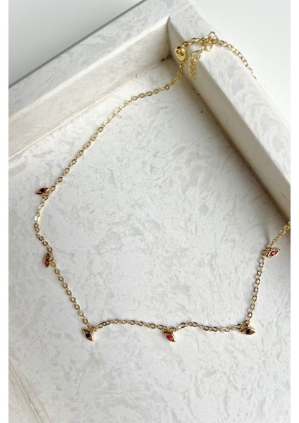 Gold Renk Göz Detay Kolye modelleri