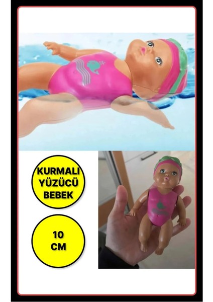 Elite Küvette Havuzda Kendiliğinden Yüzen Kurmalı Swimming Baby Yüzen Bebek - Banyo Oyuncağı 10 cm 1 Adet indirimleri
