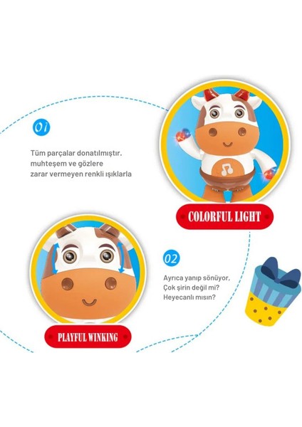 Oyuncak Robot Hayvanlar Müzikli Sesli Işıklı Dans Eden Erken Eğitim Oyuncağı 1 Adet