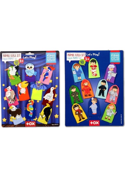 Elite 247 2 Set - 20 Parça Meslekler ve Uçan Hayvanlar Parmak Kukla (Mstzn) 1 Adet