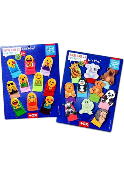 Elite 2 Set - 20 Parça Emojiler ve Vahşi Hayvanlar Parmak Kukla T106 T782 1 Adet