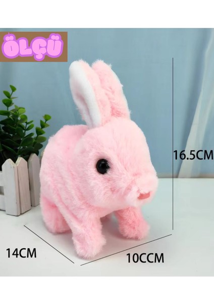 Peluş Hareketli Tavşan Kulakları ve Ayakları Hareket Eden Sesli Oyuncak (2x Pil Hediye) 1 Adet