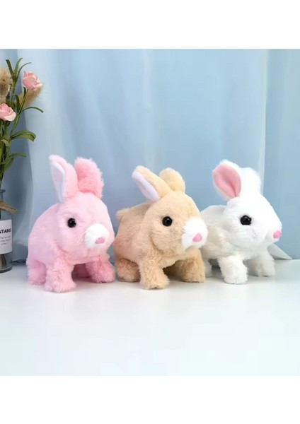 Peluş Hareketli Tavşan Kulakları ve Ayakları Hareket Eden Sesli Oyuncak (2x Pil Hediye) 1 Adet