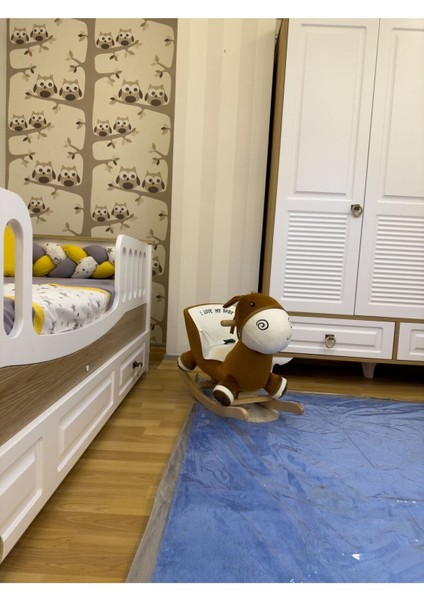 Elite Brkx Eğitici Peluş Sallanan Ahşap Sandalye, Sallanan At 2 Yıl Garantili Gextr 968593 1 Adet