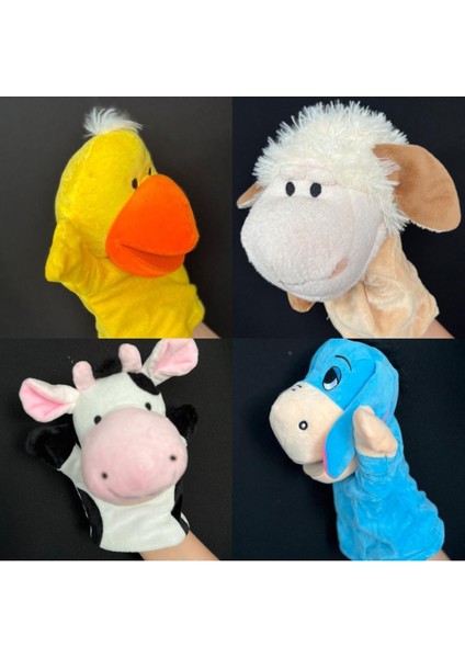 Elite Kukla Ağzı Hareket Edebilen 4 Adet Peluş Kukla 1 Adet