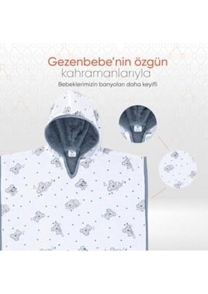 Elite Cmllashop Hero Müslin & Havlu Desenli Bebek Çocuk Panço Koala 542093 1 Adet