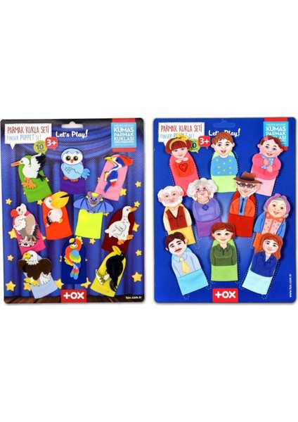 2 Set - 20 Parça Aile Bireyleri ve Uçan Hayvanlar Parmak Kukla T752 T222 1 Adet