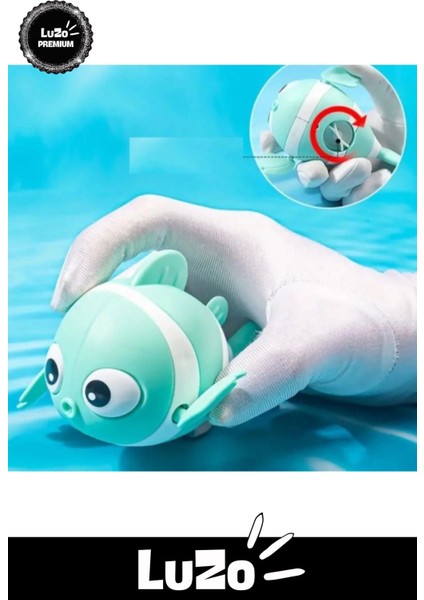Elite Premium Seri Dayanıklı Eğlenceli Hafif Renkli Kurmalı Yüzen Balık Bebek Çocuk Banyo Su Oyuncağı 1 Adet