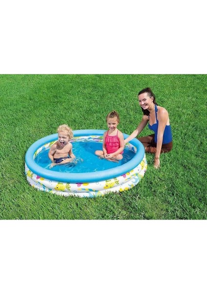 Elite Bastway Balık Desenli 3 Bölmeli Havuz 205X25 cm 51008 1 Adet fiyatları