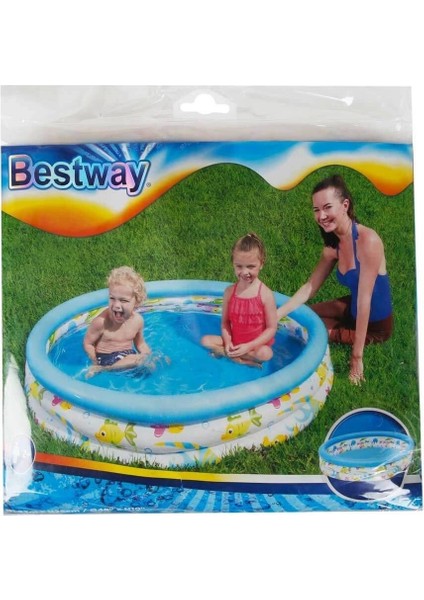 Elite Bastway Balık Desenli 3 Bölmeli Havuz 205X25 cm 51008 1 Adet modelleri