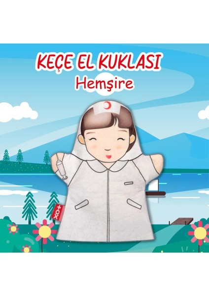Elite Hemşire Meslekler Keçe El Kukla 1 Adet