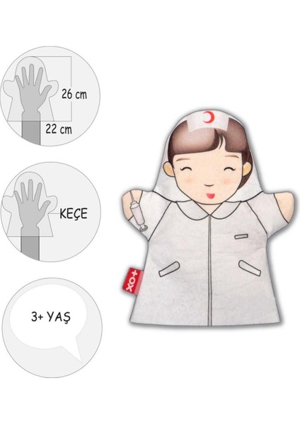 Elite Hemşire Meslekler Keçe El Kukla 1 Adet