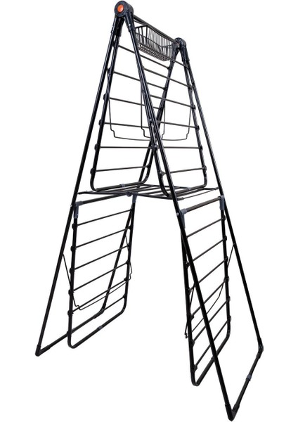 Kalın Borulu Çift Katlı Çamaşır Kurutma Askısı, Siyah, Metal, TR Menşei fırsatları