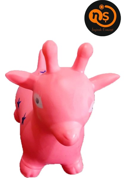 Elite Pembe Şişme Kuzu (28 x 32 Cm) Eşek Zıp Zıp Pilates & Jimnastik At Geyik Çocuk Bebek Şişme Hayvan 1 Adet fiyatları
